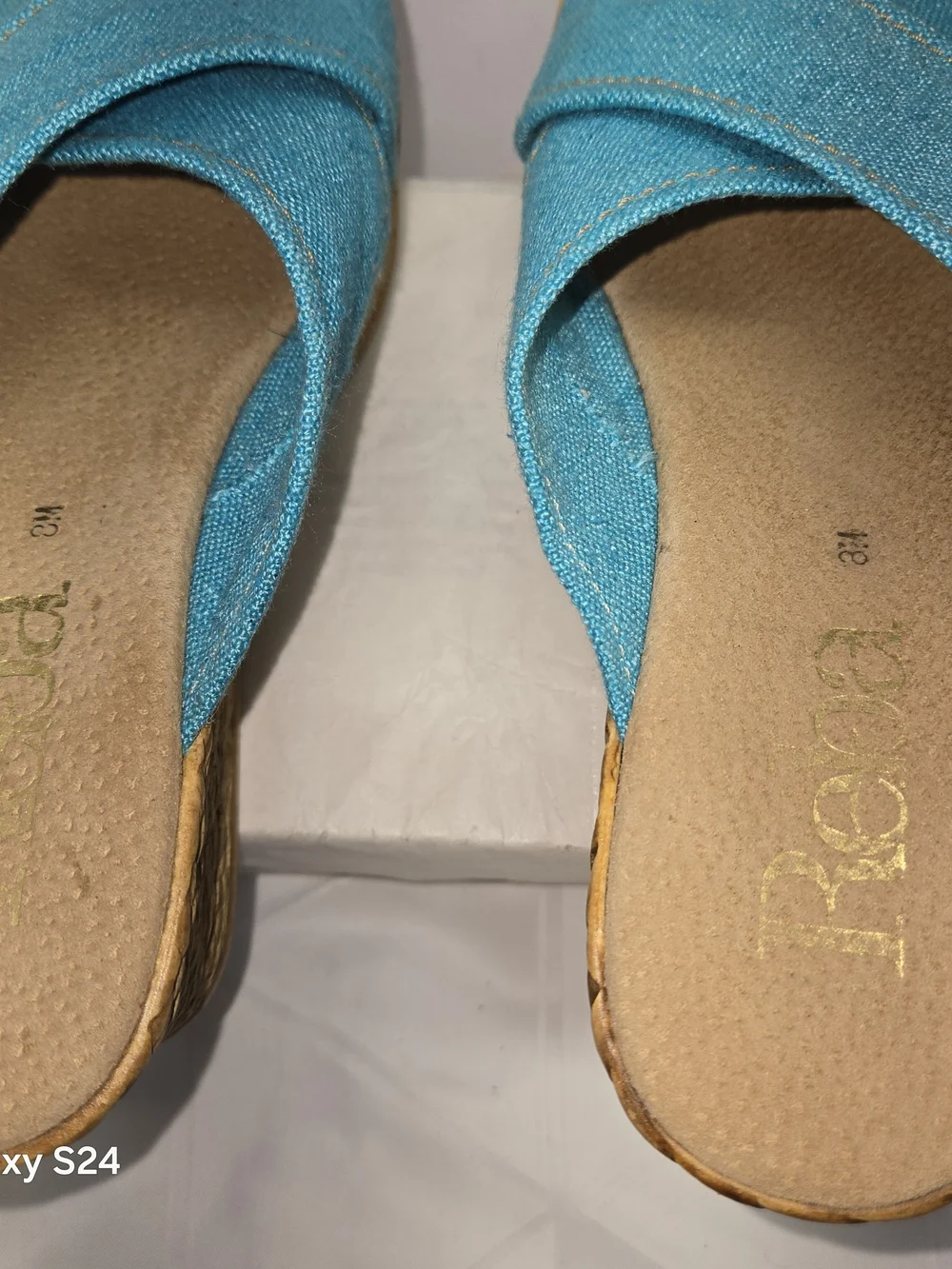 REBA Women’s Turquoise Wedge Slide Sandals - Stylish Summer Comfort SIZE 8